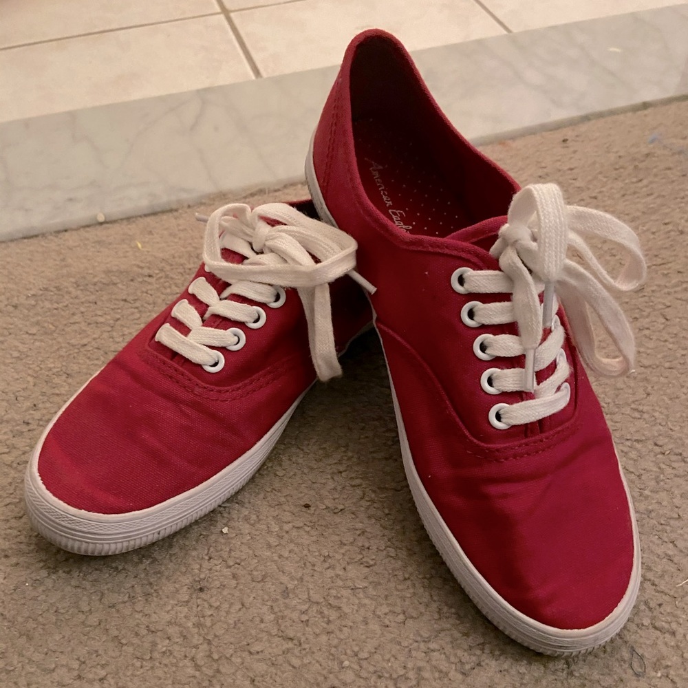 Red American Eagle Canvas Sneakers!